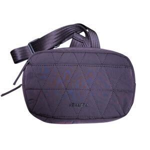 Athleta All About Quilted Crossbody Belt Bag Purple Plum Adjustable Crossbody